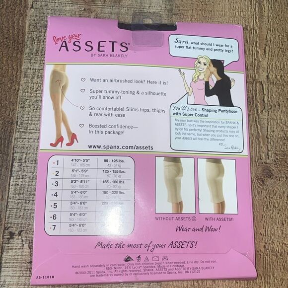 Love your assets by Sara Blakely sheer shaping panty hose super control spanx - Picture 6 of 6